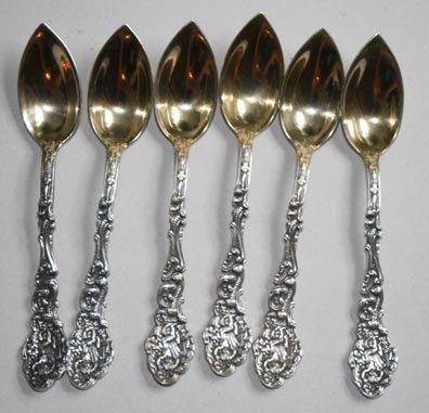 Versailles citrus grapefruit spoons 6 Gorham sterling silver gold washed