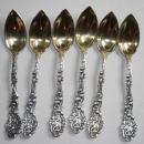 Versailles citrus grapefruit spoons 6 Gorham sterling silver gold washed