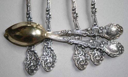 Versailles citrus grapefruit spoons 6 Gorham sterling silver gold washed