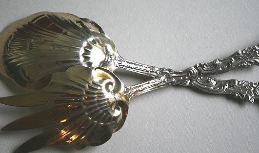 Versailles Copyrighted Salad Serving Set Gorham sterling silver ornate figural