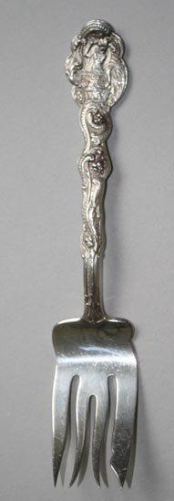 Versailles Copyrighted Meat Fork Gorham sterling silver ornate figural