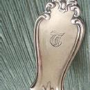 Pie Server Coin Silver Engraved Boat and Scene