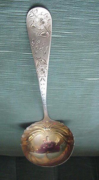 #43 Soup Ladle Towle Sterling Silver Bright cut engraved flowers