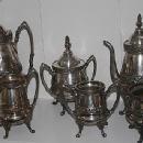 Victorian Coffee and tea service 6 piece Reed & barton silverplate floral die rolled design