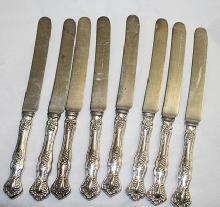 Vintage Dinner Knives 8 Rogers Silverplate Grapes design