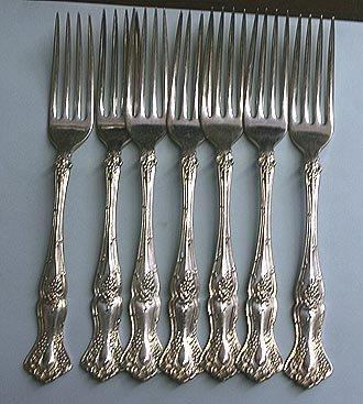 Vintage Lunch Forks 7 Rogers Bros. Grape design