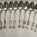 Vintage Oval Soup Spoons 12 Rogers Bros. Grape design