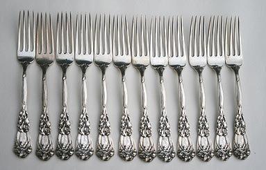Iris knives and forks Durgin sterling silver