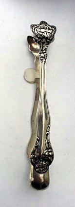 Stratford INT (S H M ) Olive fork Carnation Sterling silver Long handle Floral