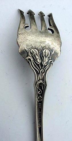Stratford Pickle Fork Carnation Sterling silver Long handle Floral
