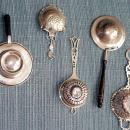 Tea Strainer Sterling Pierced handle fluted bowl