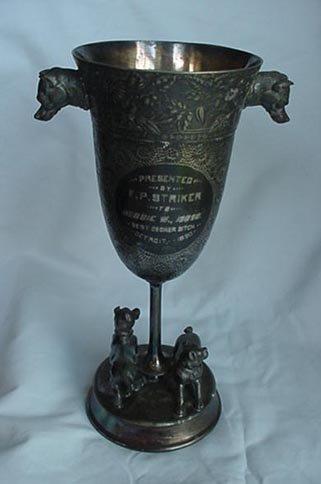 Trophy silverplate figural dogs fine detail