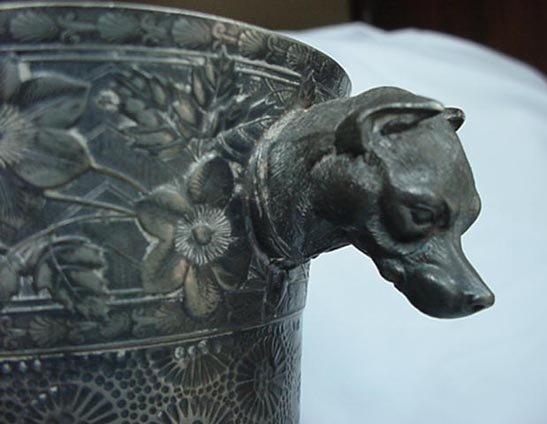 Trophy silverplate figural dogs fine detail