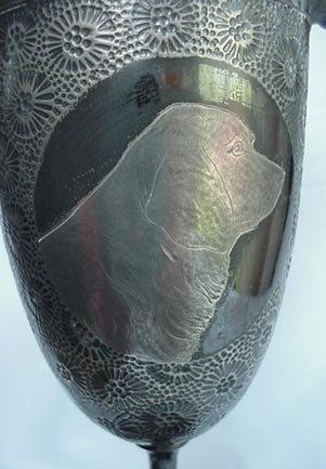 Trophy silverplate figural dogs fine detail