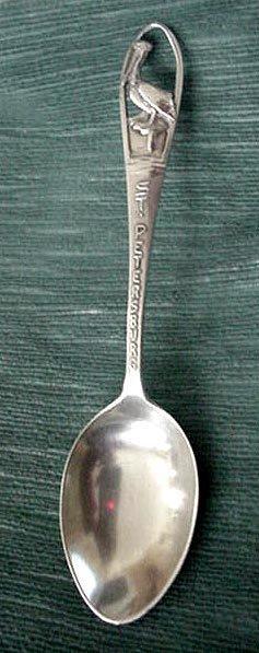 St. Petersburg Pelican figural pierced Souvenir Spoon Sterling Silver