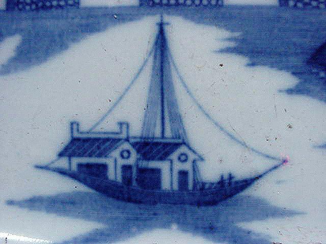 Platter Willow pattern unmarked soft paste 1840