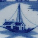 Platter Willow pattern unmarked soft paste 1840