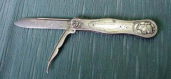 Medallion pocket knife coin or sterling silver