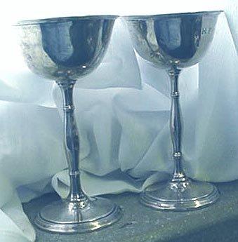 Wines sterling silver Deco pair