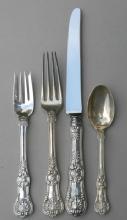 English King Tiffany Sterling 4 Dinner place settings old heavy