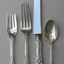 English King Tiffany Sterling 4 Dinner place settings old heavy