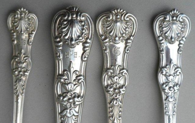 English King Tiffany Sterling 4 Dinner place settings old heavy