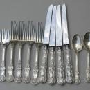 English King Tiffany Sterling 4 Dinner place settings old heavy