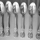 English King Tiffany Sterling 6 oval soup spoons old heavy
