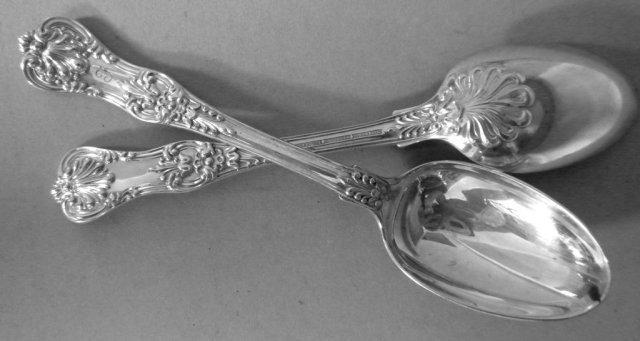 English King Tiffany Sterling 6 oval soup spoons old heavy