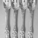 English King Tiffany Sterling 4 salad or fish forks old heavy