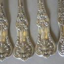 English King Tiffany Sterling 4 salad or fish forks old heavy