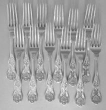English King Forks Sterling JE Caldwell dozen