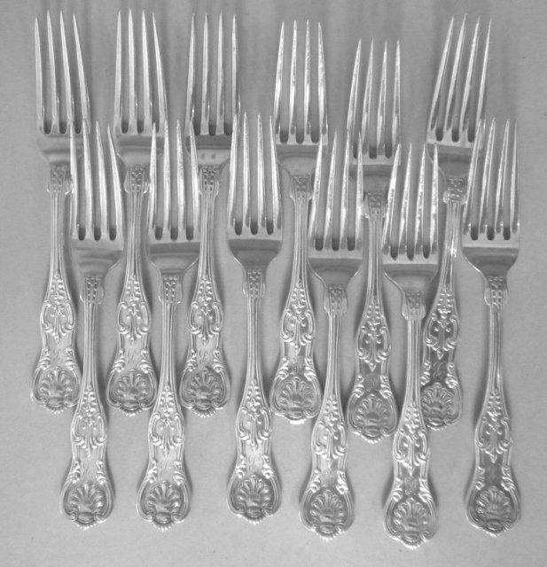English King Forks Sterling JE Caldwell dozen