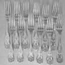 English King Forks Sterling JE Caldwell dozen