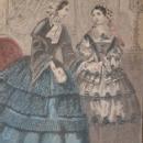 hoop skirts drawing of 2 women hand painted picture