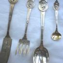 Medallion Gorham Sardine Fork engraved tines sterling silver
