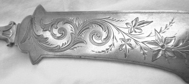 Medallion Pastry Fork Wood & Hughes sterling silver pristine!