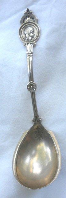 Medallion gravy ladle sterling silver engraved bowl