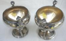 figural woman master salts George Sharp sterling silver