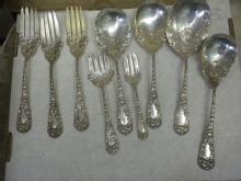 Chrysanthemum Durgin Meat Fork silver flatware