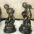 Bronze figures pair