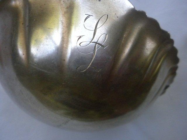 Square Twist fluted gold washed soup ladle sterling silver