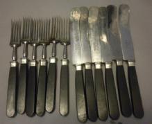 Ebony handle forks knives Steinfeld Reimer, Solingen Germany
