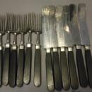 Ebony handle forks knives Steinfeld Reimer, Solingen Germany