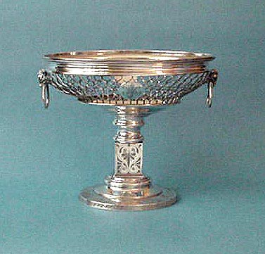 William Gale &Sons wire work Goat / ring handles centerpiece