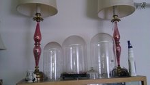 French crackle ornament lamps Pink mercury glass