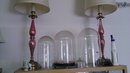 French crackle ornament lamps Pink mercury glass