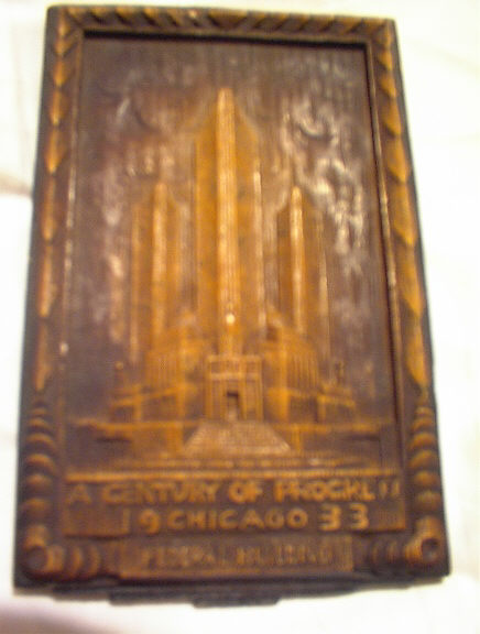 1933WOOD WALL HANGING OF CHICAGO FEDERAL BULI