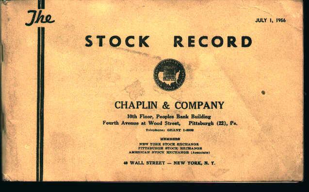 Stock Record for Chaplin and Company