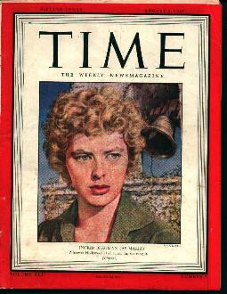 Time-8/2/43 Ingrid Bergman on Cover!